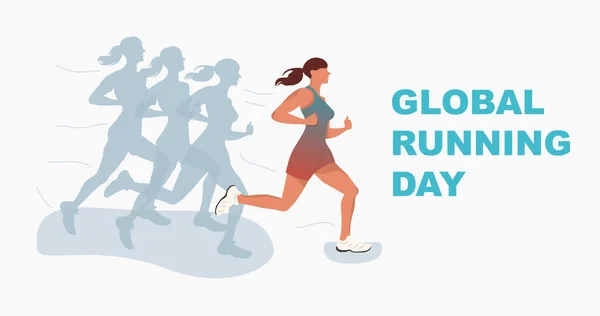 6月2日世界跑步日的病媒设计 是是是是是是是是是是是是是是是是是是是 — 图库照片
