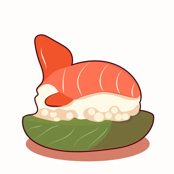 Personagens Sushi Emoji Cartoon Comida Japonesa Vector Conjunto Sushi Personagens —  Vetores de Stock
