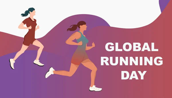 6月2日世界跑步日的病媒设计 是是是是是是是是是是是是是是是是是是是 — 图库矢量图片