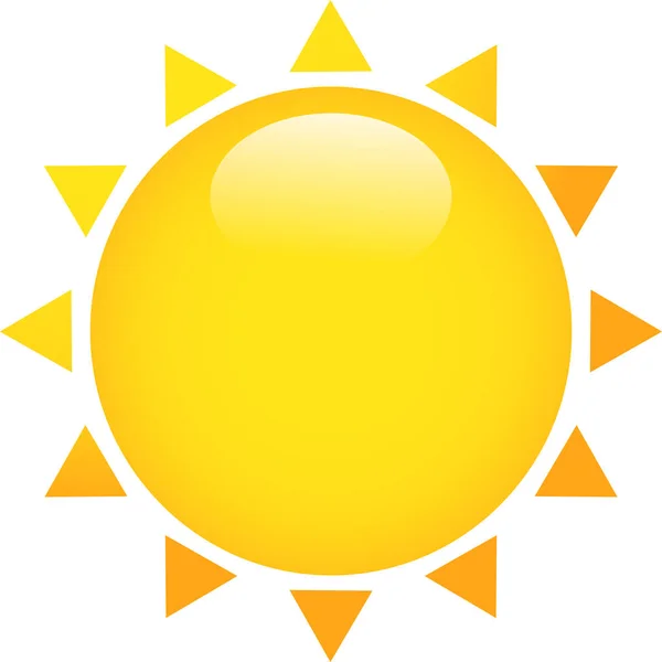 Символ Солнца Белом Фоне Векторная Плоская Конструкция Иллюстрация — стоковый вектор