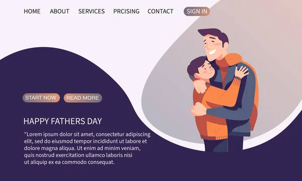 Diseño Del Concepto Del Día Del Padre Feliz Feliz Padre — Vector de stock