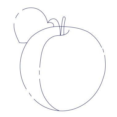 El yapımı yaz şeftalileri. Eğlence, yaz için beyaz arka planda izole edilmiş çizgi tasarımı. Dijital baskı, dekorasyon veya nesneler üzerine baskı için idealdir. Vektör illüstrasyonu