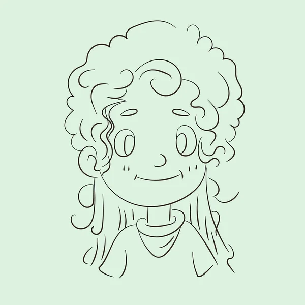 Разнообразное Лицо Молодой Девушки Эмоции Портрет Положительным Выражением Лица Ручной — стоковый вектор