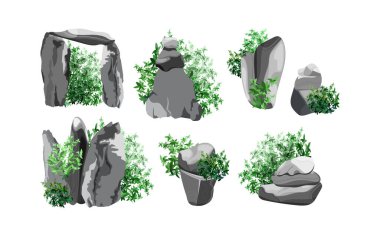 Kıyı çakıl taşları, çakıl taşları, çakıl taşları, mineraller ve jeolojik oluşumlar. Çeşitli şekil ve bitkilerden taşlar koleksiyonu. Kaya parçaları, kaya parçaları ve yapı malzemeleri..