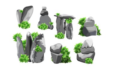 Kıyı çakıl taşları, çakıl taşları, çakıl taşları, mineraller ve jeolojik oluşumlar. Çeşitli şekil ve bitkilerden taşlar koleksiyonu. Kaya parçaları, kaya parçaları ve yapı malzemeleri..
