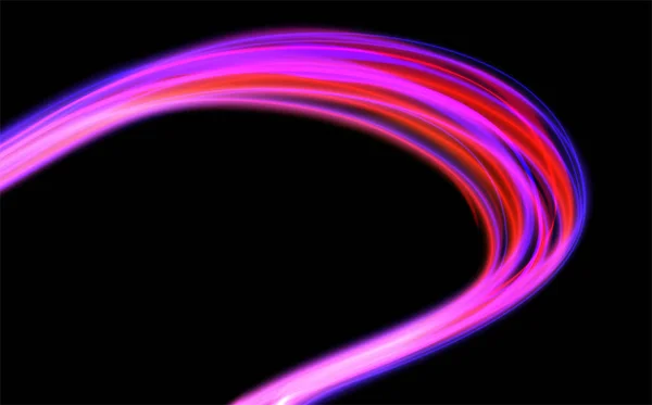 Líneas Curvas Suaves Con Efecto Luz Mágica Forma Neón Luminoso — Vector de stock