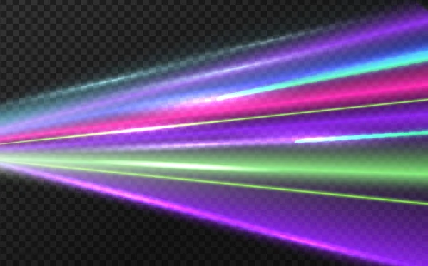 Linhas Curvas Suaves Com Efeito Luz Mágica Forma Néon Luminoso — Vetor de Stock
