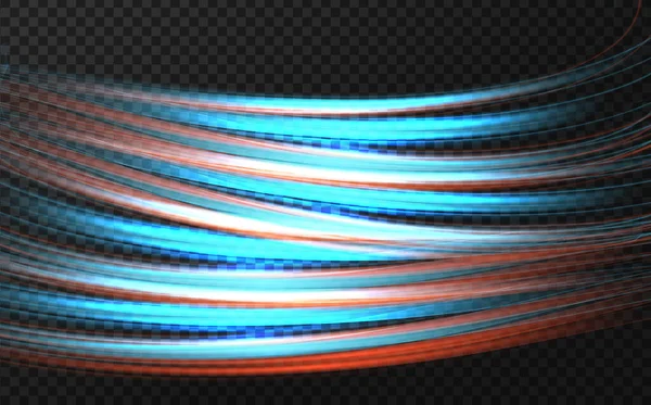 Garis Melengkung Halus Dengan Efekt Luminous Cahaya Magis Bentuk Neon - Stok Vektor