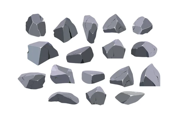 Kustkiezelsteentjes Kasseien Grind Mineralen Geologische Formaties Verzameling Van Stenen Van — Stockvector
