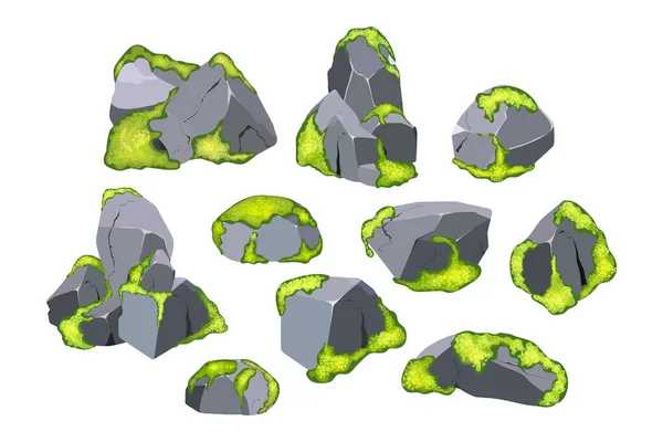 Παράκτια Βότσαλα Λιθόστρωτα Χαλίκια Ορυκτά Και Γεωλογικούς Σχηματισμούς Θραύσματα Βράχων — Διανυσματικό Αρχείο