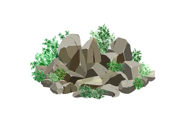 Kuststenar Kullerstenar Grus Mineraler Och Geologiska Formationer Stenfragment Stenblock Insamling — Stock vektor
