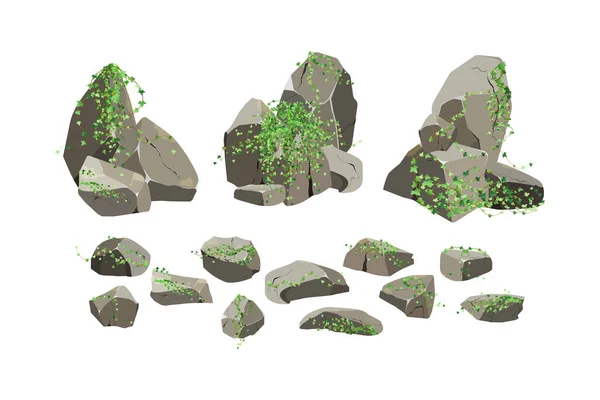 Coastal Pebbles Cobblestones Gravel Minerals Geological Formations Rock Fragments Boulders — Stock Vector