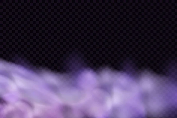 Púrpura Fluye Gas Venenoso Polvo Humo Effect Realistic Nubes Místicas — Archivo Imágenes Vectoriales