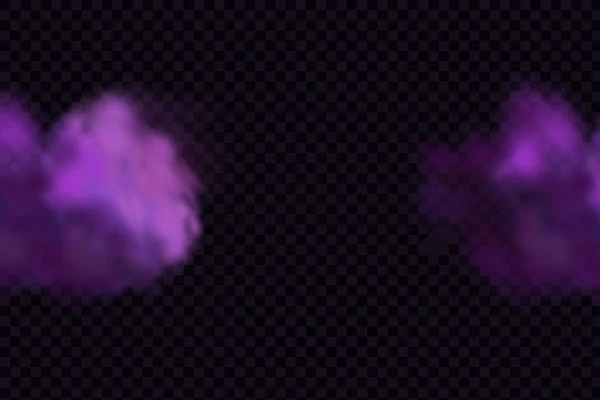 Púrpura Fluye Gas Venenoso Polvo Humo Effect Realistic Nubes Místicas — Archivo Imágenes Vectoriales
