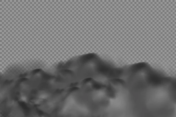 コンセプトハウスクリーニング 大気汚染 大爆発 砂漠の砂嵐 黒い煙 スモッグ 土壌と砂 透明背景に隔離された現実的なベクトル — ストックベクタ