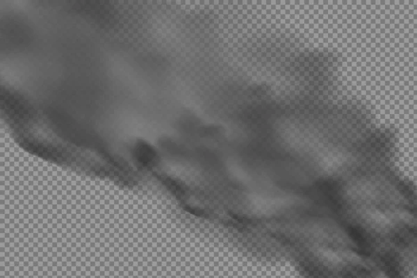 Realistický Vektor Izolovaný Průhledném Pozadí Černý Kouř Smog Půda Písk — Stockový vektor