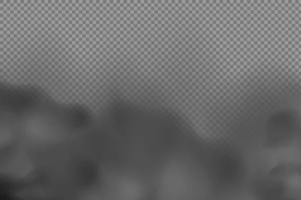 Vecteur Réaliste Isolé Sur Fond Transparent Fumée Noire Smog Sol — Image vectorielle