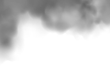 Siyah duman, sis, toprak ve kum. Şeffaf arkaplanda izole edilmiş gerçekçi bir vektör. Ev temizliği, hava kirliliği, büyük patlama, çöl kum fırtınası.