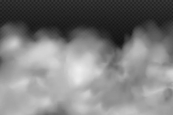 Cielo Nublado Smog Sobre Ciudad Ilustración Vectorial Nubosidad Vectorial Blanca — Archivo Imágenes Vectoriales