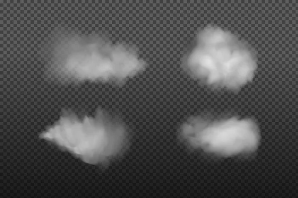 Bewolkte Lucht Smog Stad Vector Illustratie Witte Vector Bewolking Mist — Stockvector