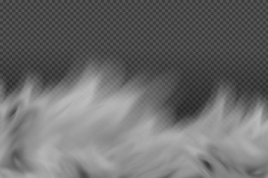 Bulutlu gökyüzü ya da şehrin üzerindeki sis. Vektör illüstrasyonu.Beyaz vektör bulanıklığı, sis ya da siyah kareli arkaplanda duman.