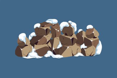 Kömür, grafit, bazalt ve antrasit koleksiyonu. Karda çeşitli şekillerde bir dizi siyah kömür. Bir madende maden ve maden kavramı. Kaya parçaları ve kayalar..