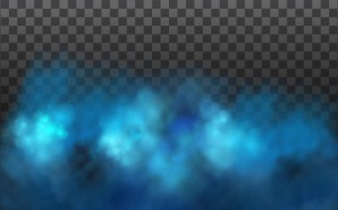 .Bulutlu gökyüzü ya da şehrin üzerindeki sis. Mavi vektör bulanıklık, sis ya da koyu kareli arka plan vektörü illüstrasyonunda duman.