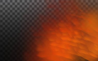 Set of Cloudy sky or smog over the city.Orange vector cloudiness ,fog or smoke on dark checkered background.Vector illustration.
