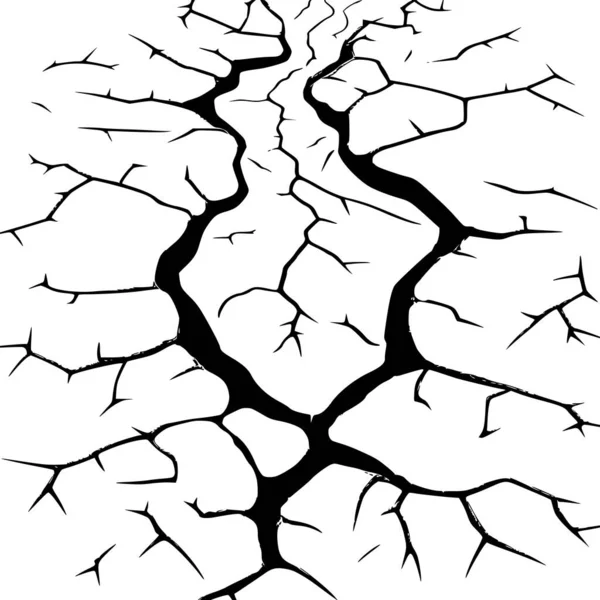 Damage Natural Disasters Earthquakes Drought Split Crack Black Hole Wall — Stock Vector