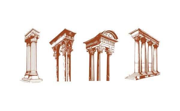 그리스 건축의 아치의 — 스톡 벡터