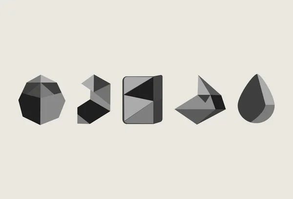 Elementos Bauhaus Formas Geométricas Brutales Minimalistas Memphis Básicos Negros Formas — Vector de stock