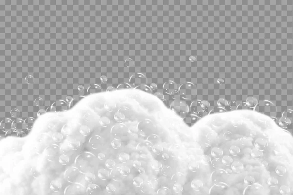 Shampoo Bubbles Texture Bath Foam Isolated Transparent Background Sparkling Shampoo — Vector de stock