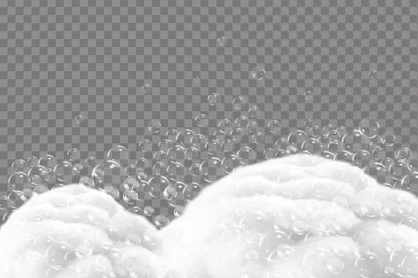 Shampoo Bubbles Texture Bath Foam Isolated Transparent Background Sparkling Shampoo — Vetor de Stock
