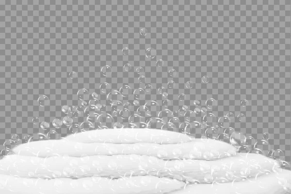 Schampo Bubblor Textur Bad Skum Isolerad Transparent Bakgrund Parkling Schampo — Stock vektor
