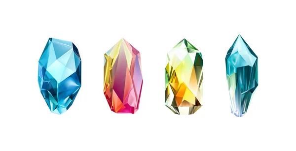 Brillante Kristalle Aus Glas Mit Verschiedenen Schattierungen Die Das Licht — Stockvektor
