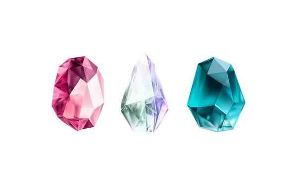 Brillante Kristalle Aus Glas Mit Verschiedenen Schattierungen Die Das Licht — Stockvektor