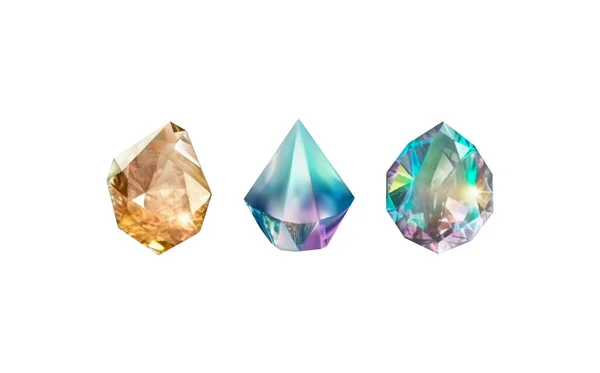 Cristales Brillantes Vidrio Con Diferentes Tonos Que Reflejan Luzuna Colección — Archivo Imágenes Vectoriales