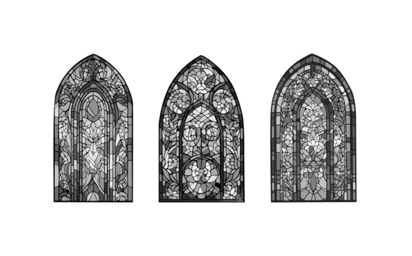 가톨릭 기독교 색상의 모자이크 유리로 교회의 아름다운 수집의 초자체의 — 스톡 벡터