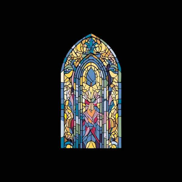Decoraciones Católicas Cristianas Cristales Iglesia Decorados Con Vidrio Mosaico Colores — Archivo Imágenes Vectoriales