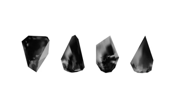 様々な幾何学的形状 サイズのダイヤモンドの画像のコレクション 光沢のある宝石やカラフルな氷のベクトル現実的なセット — ストックベクタ