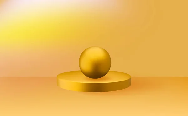 Αφηρημένες Γεωμετρικές Πλατφόρμες Κενό Γύρο Χρυσό Podium Light Κίτρινο Minimal — Διανυσματικό Αρχείο