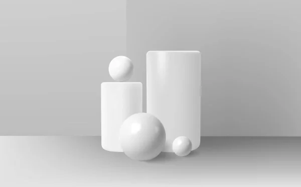 Plates Formes Géométriques Abstraites Podiums Vides Ronds Carrés Rectangulaires Scène — Image vectorielle