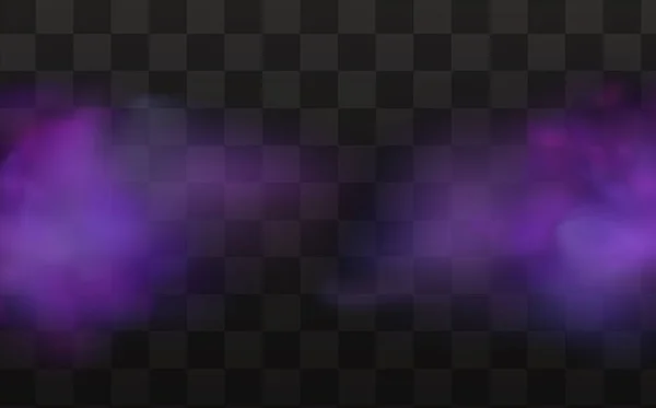 Фиолетовый Ядовитый Газ Пыль Дым Влияют Прозрачный Темный Фон Векторная — стоковый вектор