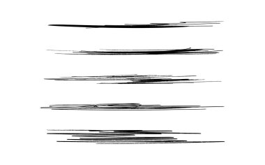 Fırça darbesi işaretleyicileri veya mürekkep. Doodle vektör grafik elementleri. Çarpıtılmış ve çaprazlanmış çizgiler ve imzalar..