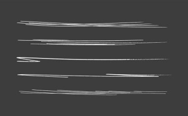 Fırça darbesi işaretleyicileri veya mürekkep. Doodle vektör grafik elementleri. Çarpıtılmış ve çaprazlanmış çizgiler ve imzalar..