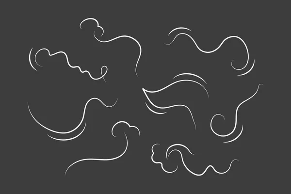 Wave Flödande Illustration Med Handritade Klotter Tecknad Stil Disposition Ritning — Stock vektor
