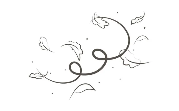 Vítr Vítr Nastavit Souladu Style Vlna Tekoucí Ilustrace Ručně Kreslený — Stockový vektor