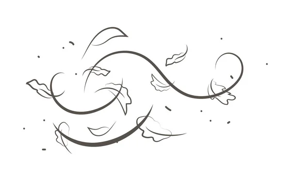 Волна Текущей Иллюстрации Нарисованной Вручную Каракули Мультфильм Style Outline Рисунок — стоковый вектор