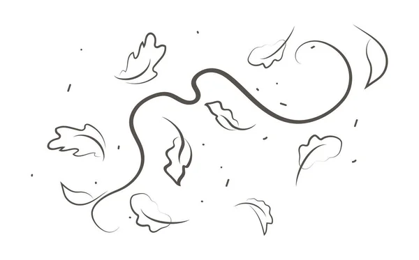 Wave Flödande Illustration Med Handritade Klotter Tecknad Stil Disposition Ritning — Stock vektor