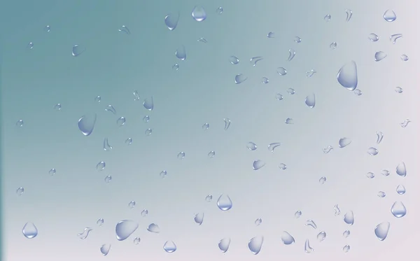 Realistische Nasse Kondensationstextur Frischwasser Spritzeffekt Auf Der Oberfläche Regentropfen Fließen — Stockvektor